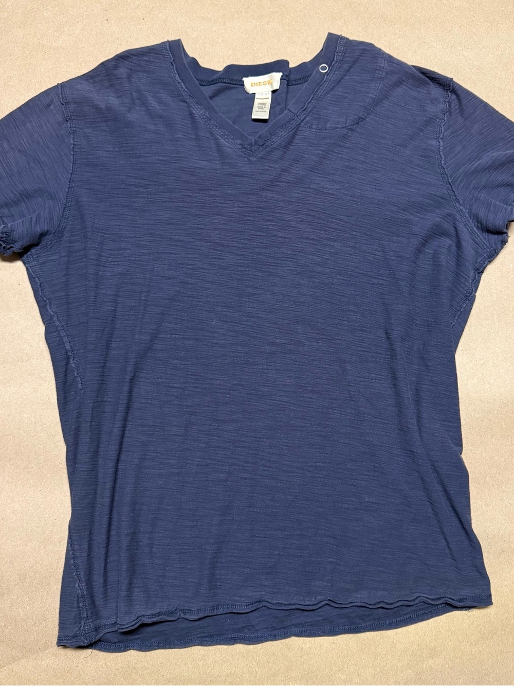 Diesel V Neck Navy Blue Fashion Shirt Men's size XXL Rare!